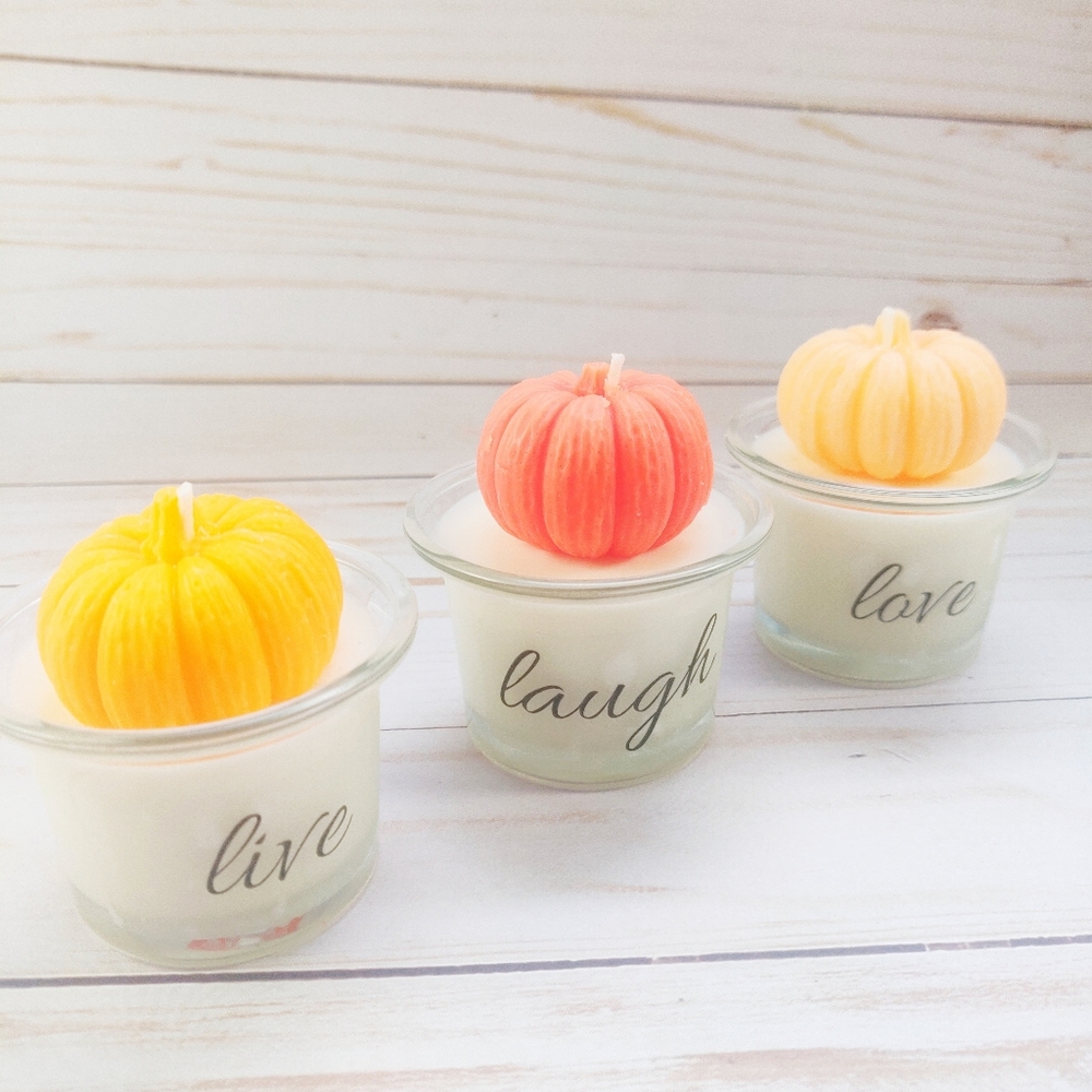 Halloween fall pumpkin candles gift set, decor